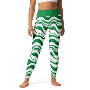 ENERGY WAVES green -2- Yoga Leggings